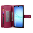 Etui z klapką do Samsung Galaxy A17 5G, Wallet Zipper Pocket, portfelowe, czerwone