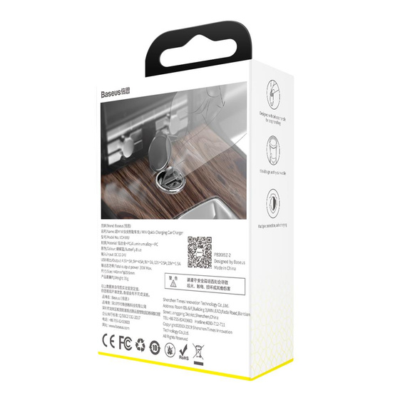 Baseus ładowarka samochodowa Tiny Star Mini QC 3.0 30 W - Szara