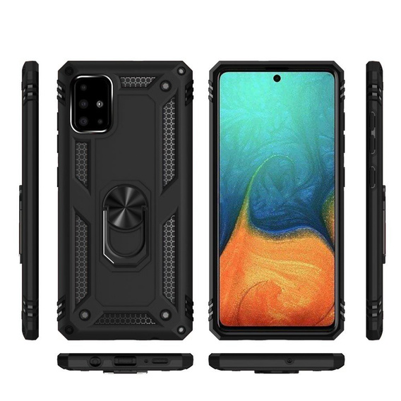 Etui pancerne do Samsung Galaxy A51, Nox Case Ring, czarne