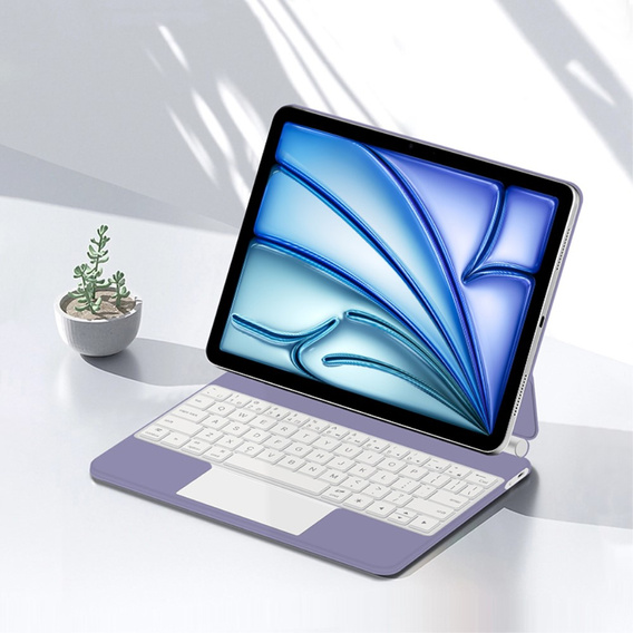 Etui z klawiaturą do iPad Air 11" 2025/2024 (7/6 gen.), Magnetic Keyboard Touchpad, fioletowe