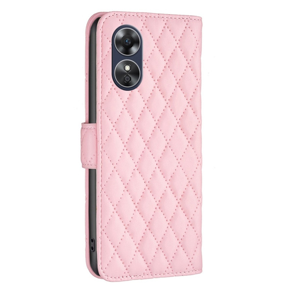 Etui z klapką do Oppo A17, Wallet, BINFEN COLOR, różowe