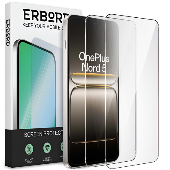2x Szkło Hartowane ERBORD 9H Hard Glass do OnePlus Nord 4 – codzienna ochrona w eleganckim wydaniu