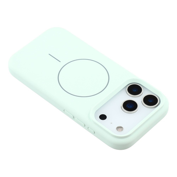 Etui silikonowe do iPhone 17 Pro, do MagSafe, antywstrząsowe, zielone