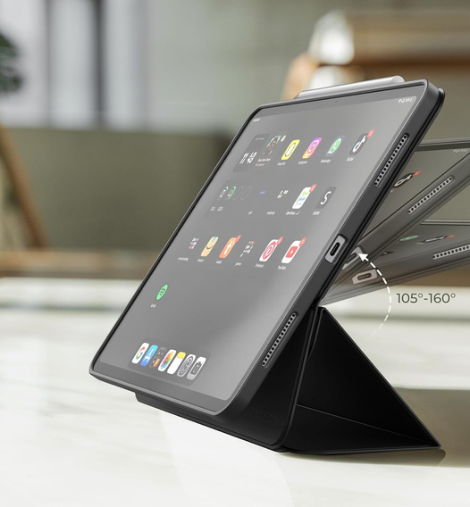 Dexnor etui z podstawką do iPad Pro 13" 2024 (7. generacji, M4) – magnetyczne, składane - czarne