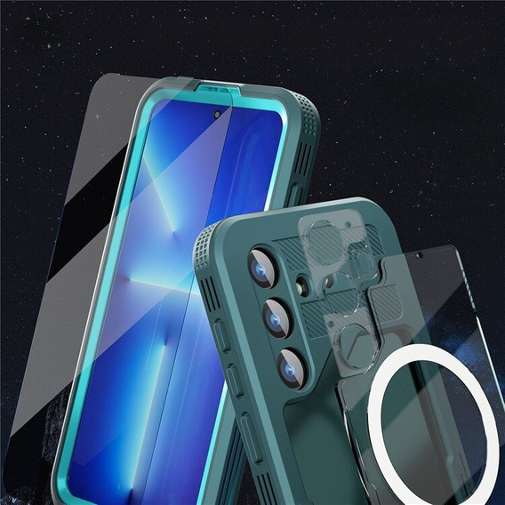 Etui wodoodporne do Samsung Galaxy S24, Redpepper, do MagSafe, niebieskie