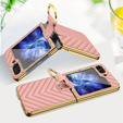 Etui do Samsung Galaxy Z Flip7 FE / Z Flip6, Leather Ring, różowe
