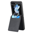Etui do Samsung Galaxy Z Flip7 FE / Z Flip6, Card Slot Ring Case, czarne