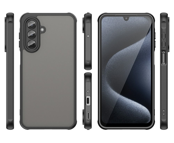 Etui Matt Case do Samsung Galaxy A17 5G, przydymione z czarnymi bokami