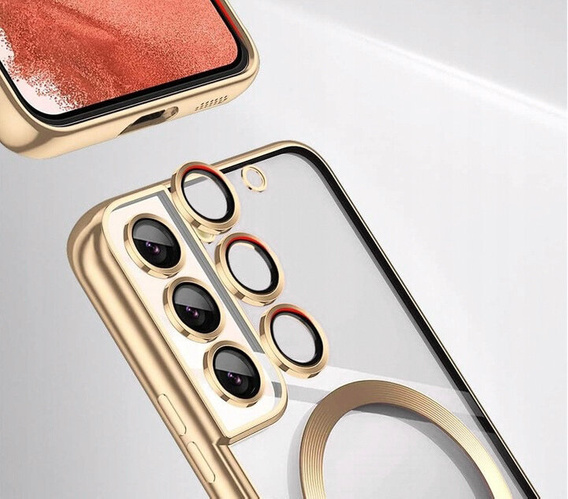 Etui do Samsung Galaxy S22, Electro MagSafe, złote + Szkło na ekran