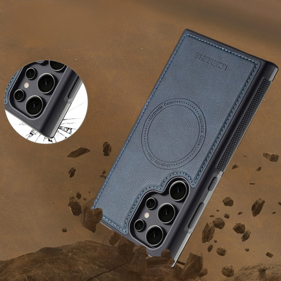 Etui do Samsung Galaxy S25 Ultra, LC.IMEEKE, kompatybilne z MagSafe – niebieskie