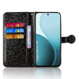 Etui z klapką do Oppo Reno 14F, Wallet Rhombus, czarne