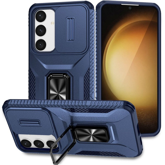 Etui do Samsung Galaxy S24, Slide Lens Lid, Niebieskie