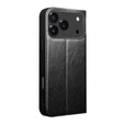 Etui ze skóry z klapką QIALINO Genuine Cow Leather do iPhone 17 Pro Max, czarny