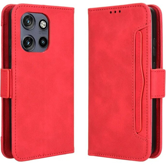 Etui z klapką do Motorola Edge 50 Neo / Motorola ThinkPhone 25, Card Slot, czerwone