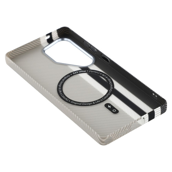 Etui do Samsung Galaxy S25 Ultra, Carbon Fiber MagSafe, szare