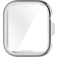2w1 Etui silikonowe z osłoną ekranu do Huawei Watch Fit 4 – lekka ochrona wyświetlacza i boków - srebrne