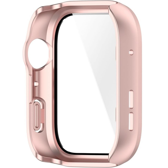 2w1 Etui z twardą ramką i szkłem hartowanym do Huawei Watch Fit 4 - matowe różowe