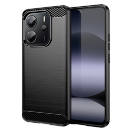 Etui z karbonową fakturą do Xiaomi Redmi Note 14 4G – smukła ochrona w nowoczesnym stylu - czarne