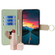 Etui z klapką do Motorola Edge 40 Neo 5G, Wallet Zipper Pocket, z lusterkiem, zielone