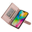 Etui z klapką do iPhone 16 Pro Max, Wallet Zipper Pocket, różowe