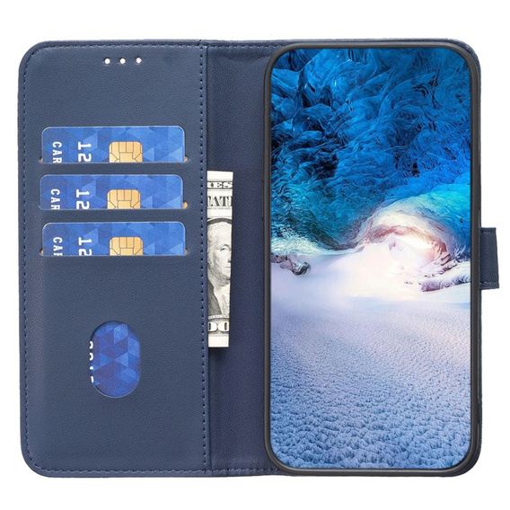 Etui z klapką do Samsung Galaxy A25 5G, BINFEN Wallet, niebieskie + szkło 9H