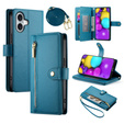 Etui z klapką do iPhone 16, Wallet Zipper Pocket, niebieskie