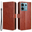 Etui z klapką do Xiaomi Redmi Note 13 Pro 5G, Crazy Horse Wallet, brązowe