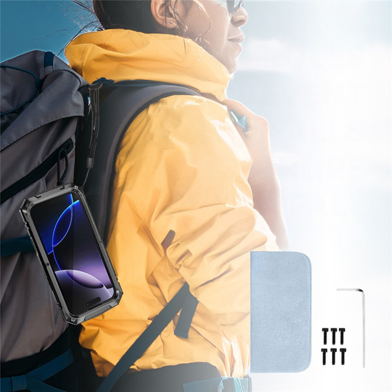 Etui R-JUST z podstawką i wbudowanym szkłem do iPhone 17 Pro Max