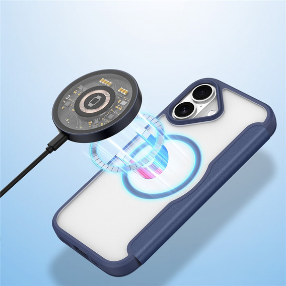 Etui Dux Ducis do iPhone 17, Skin X Pro,  z klapką, do MagSafe, granatowe