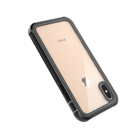Etui do iPhone X / XS, Shockproof, z folią, czarne