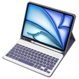 Etui z klawiaturą do iPad Air 11" 2025/2024 (7/6 gen.), Leather Pen Slot, fioletowe