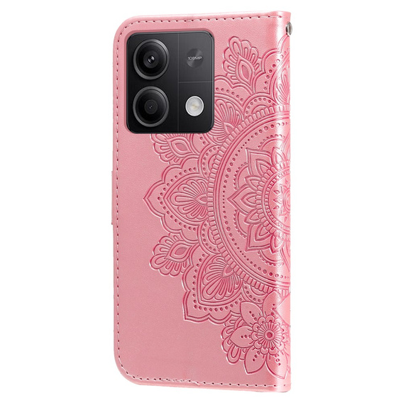 Etui z klapką do Xiaomi Redmi Note 13 5G, Mandala, różowe rose gold