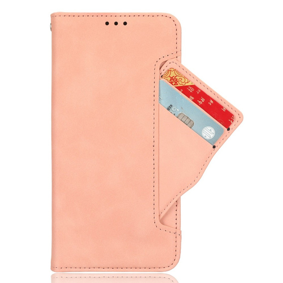 Etui z klapką do Infinix Hot 50 Pro+ 4G, Card Slot, różowe