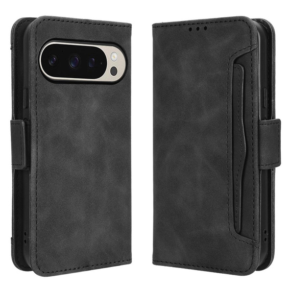 Etui z klapką do Google Pixel 9 / Google Pixel 9 Pro, Card Slot, czarne