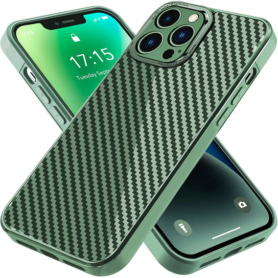 Etui Slim Carbon do iPhone 14 Pro Max, Green