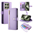 Etui z klapką do Xiaomi 14T, Wallet Zipper Pocket, fioletowe