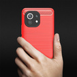 Etui do Xiaomi Mi 11, Karbon, czerwone