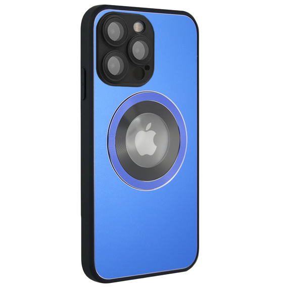 Zestaw Etui do Magsafe do iPhone 13 Pro, Hole for Apple Logo, niebieskie + Szkło