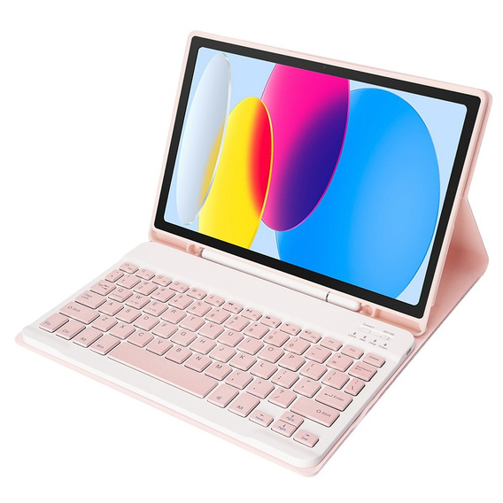 Etui z klawiaturą do iPad 11" 2025 A16 (11 gen.) / iPad 10.9" 2022 (10 gen.), Pen Slot, różowe rose gold