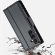 Etui do Samsung Galaxy S24, ERBORD Glossy Litchi, portfel z klapką, czarne