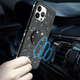 Etui do iPhone 13 Pro, Bling brokat, Czarne