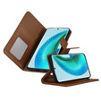 Etui z klapką do Honor Magic 6 Lite 5G, Split Leather, brązowe