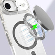 Etui do iPhone 17 Air, do MagSafe, z podstawką, transparentne z szarymi wstawkami