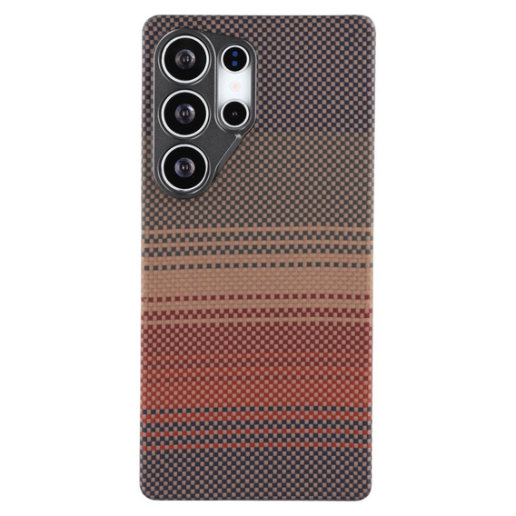 Etui do Samsung Galaxy S24 Ultra – magnetyczne Aramid Fiber, pomarańczowe