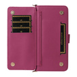 Etui z klapką do Xiaomi Poco F7 Pro / F7 Ultra, Crossbody Leather Wallet, bordowe