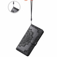 Etui z klapką do Samsung Galaxy M15 5G, Mandala, czarne