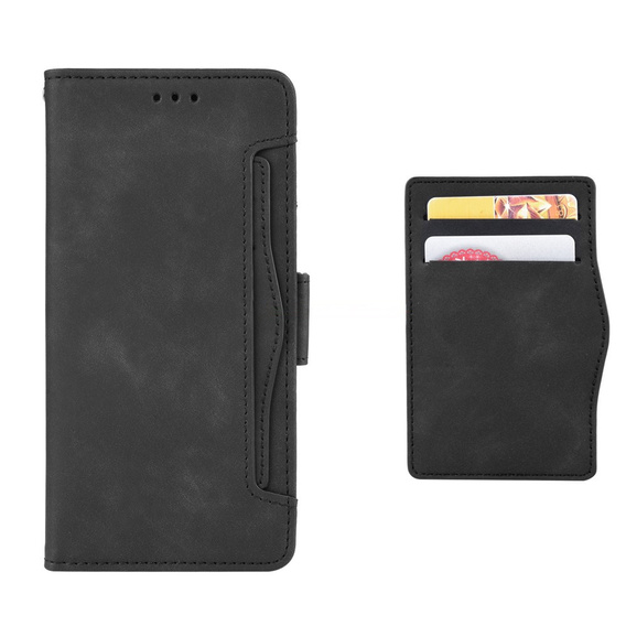 Etui z klapką do Oppo Reno 14F, Card Slot, portfelowe, czarne
