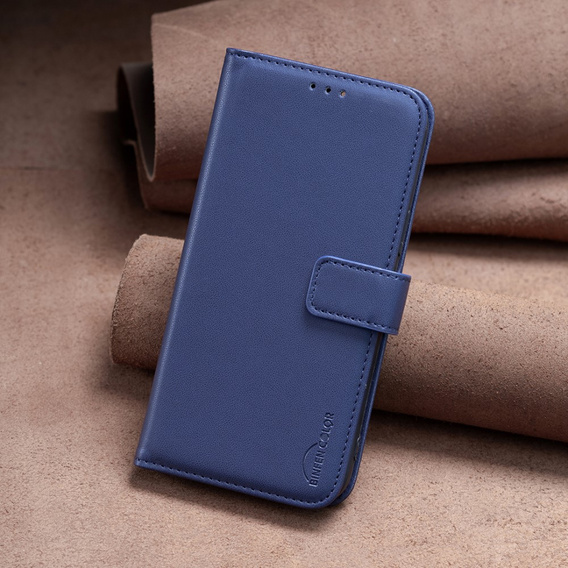 Etui z klapką do Samsung Galaxy A25 5G, BINFEN Wallet, niebieskie + szkło 9H