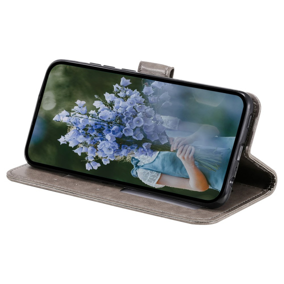 Etui z klapką do Samsung Galaxy S23 FE, Mandala, szare