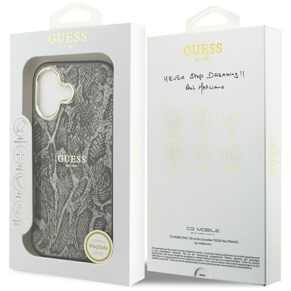 Etui Guess Python Pattern MagSafe do iPhone 17